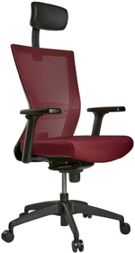 Кресло эргономичное SCHAIRS AIREX AIRE-111B каркас черный, сетка IR05WN / ткань T01WN бордовая