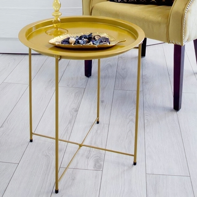 Столик складной металлический, Д470 Ш470 В505, золотой