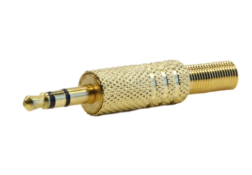 Разъем аудио 3.5 мм штекер стерео металл Gold на кабель