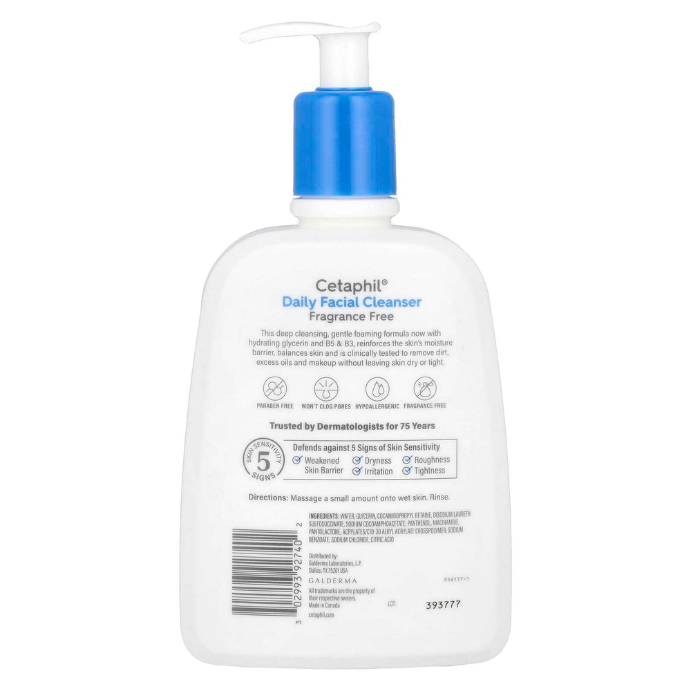 Cetaphil, Ежедневное очищающее средство для лица, без отдушек, 473 мл (16 жидк. унц.)