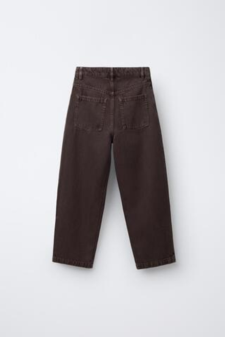 ZARA ДЖИНСЫ DENIM BAGGY RELAXED, КОРИЧНЕВЫЙ