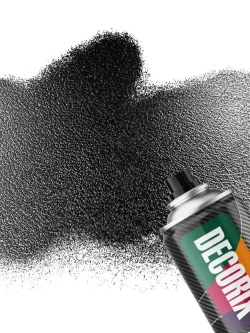 Структурная краска черная матовая, для пластика и других поверхностей DECORIX Texture - текстурная краска аэрозольная в баллончике 520 мл - комплект 2 шт