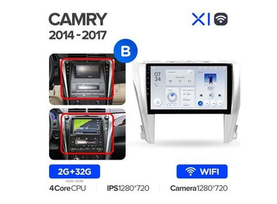Магнитола Teyes X1 2-32 Wi-Fi Toyota Camry 7 XV 50 55 2014 — 2017 10.2" (B)