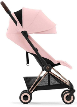 Коляска Cybex Coya Rosegold Frame Cloud G i-Size Magic Black 2 в 1 Peach Pink с дождевиком и бампером