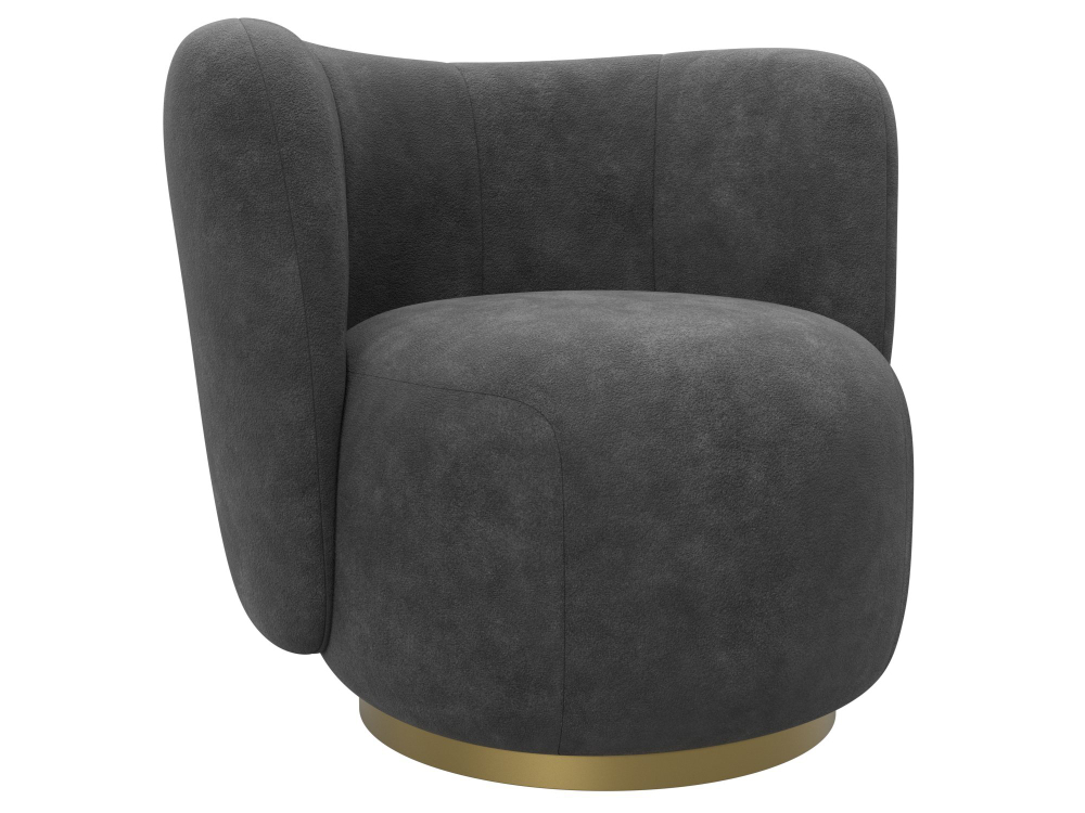 Кресло Лига-072, велюр BRUT 16 темно-серый, Велюр, 131004
