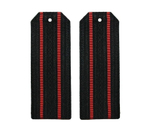 Погоны черные с двумя красными просветами (на пластике)