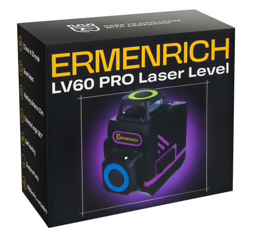 Лазерный уровень Ermenrich LV60 PRO, фиолетовый
