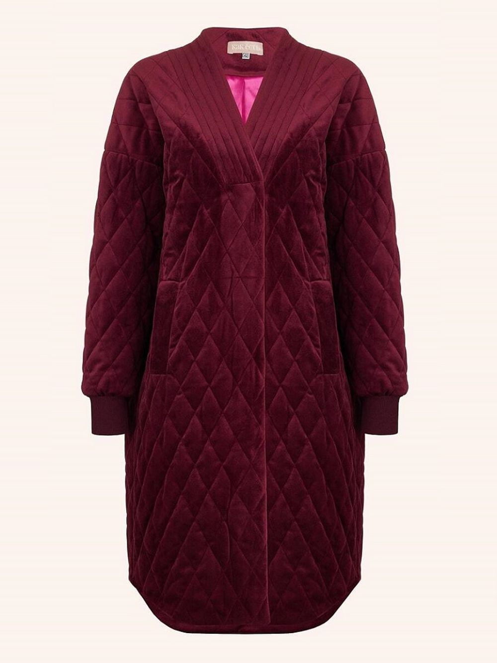 Пальто дизайнерское винный бархат