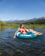 Надувное кресло для плавания Intex 56843 River Run, круглый плот-кресло с ручками и подстаканниками для бассейна и моря