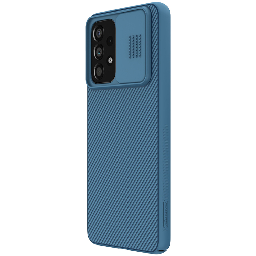 Чехол синего цвета от Nillkin CamShield Case для Samsung Galaxy A33 5G, с защитной шторкой для камеры