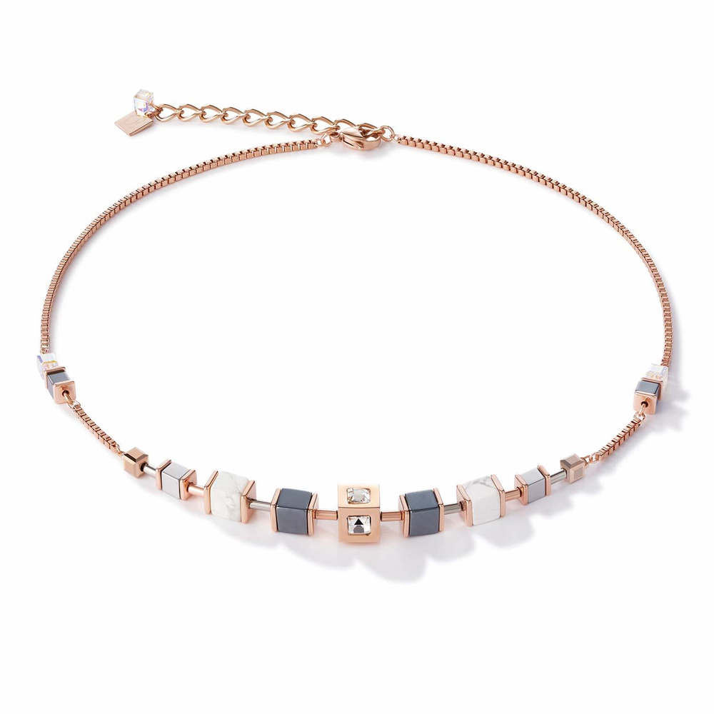 Колье Coeur de Lion Rose Gold 5051/10-1620 цвет белый, черный, прозрачный, золотой