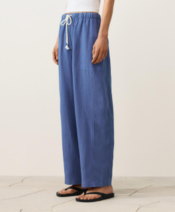 Oysho Прямые брюки из смеси лиоцелла и 24% льна, пыльно-синий