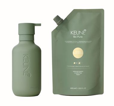 Keune So Pure Набор ВОССТАНАВЛИВАЮЩИЙ (кондиционер 400 мл+флакон+коробка+ шубер+ пакет)