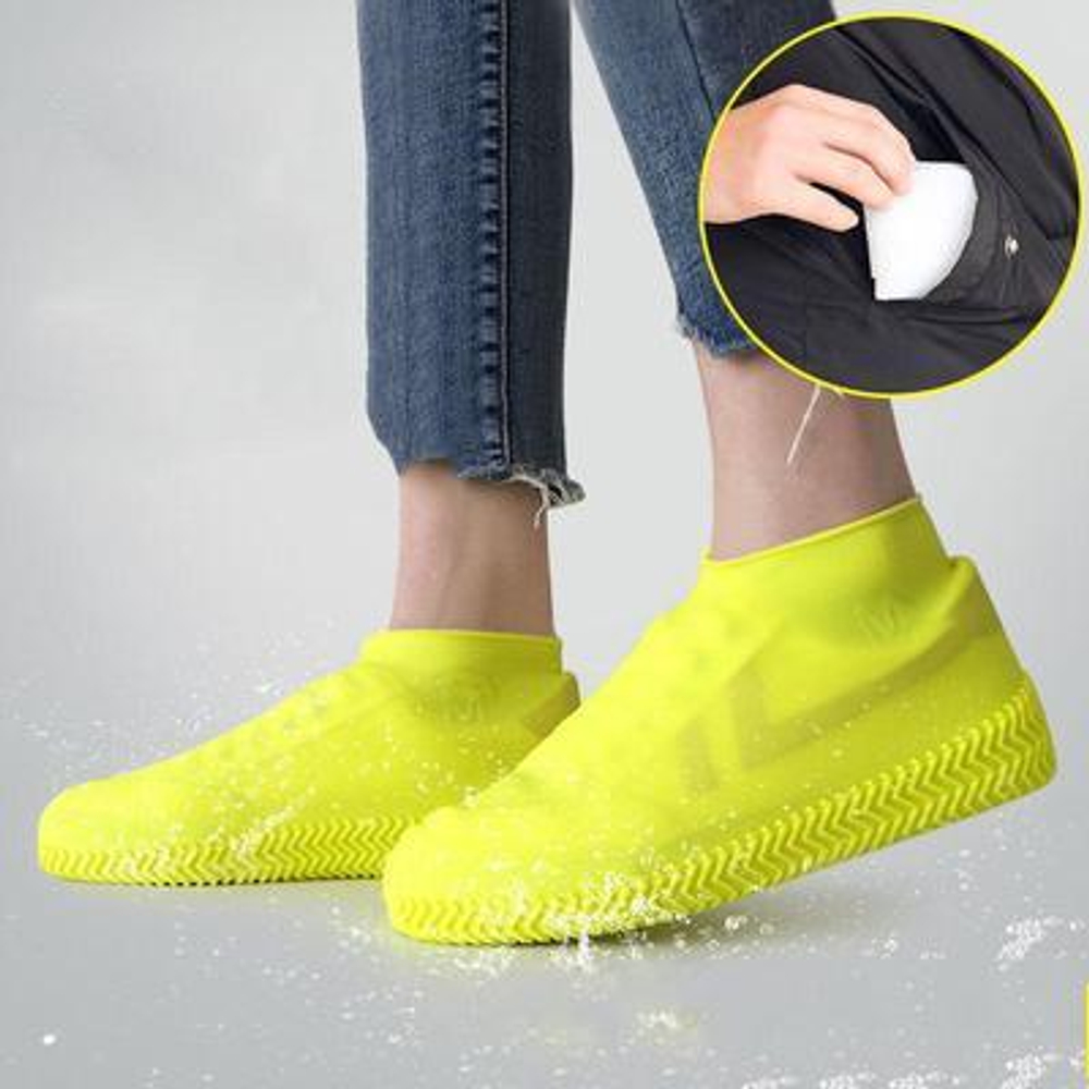 Многоразовые бахилы желтые Shoescondom (толстый силикон)