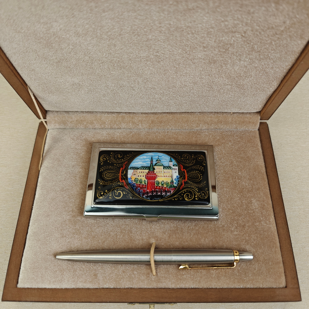 Набор подарочный "Москва" с ручной росписью в футляре