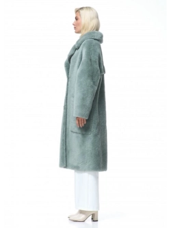 Шуба искусственная на основе шерсти чебурашка экомех, зеленая, SilverFox