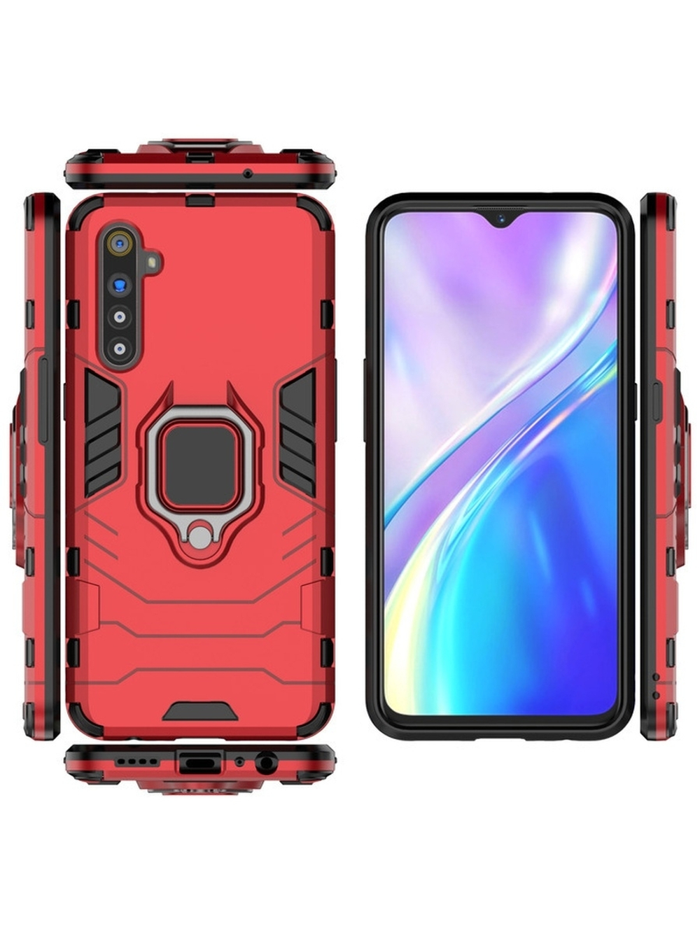 Противоударный чехол с кольцом Panther Case для Realme XT