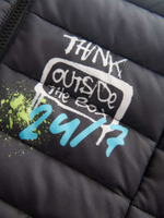 Куртка утепленная с капюшоном для мальчика Next Q61-579, Черный, Белый