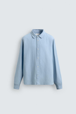ZARА ЛЕГКАЯ ДЖИНСОВАЯ РУБАШКА, НЕБЕСНО-ГОЛУБОЙ