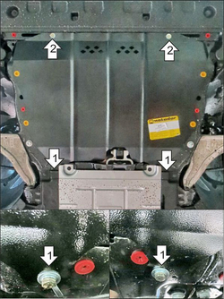 Защита стальная 2 мм двигателя и кпп для Ford Mondeo Motodor.70703