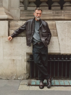 Massimo Dutti Куртка из кожи наппа с карманами, коричневый