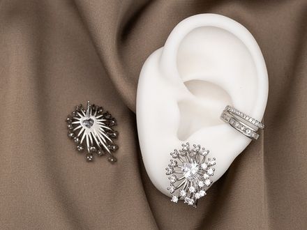 Серьги-гвоздики "Алмазный дождь-mini", 25мм