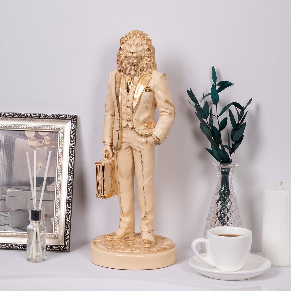 Скульптура Лев Бизнесмен Айвори