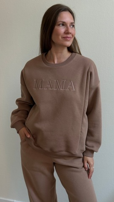 Свитшот Мама премиум утепленный, Мокко