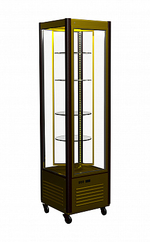 Кондитерская витрина Carboma Latium D4 VM 400-2 (R400Cвр Люкс коричнево-золотой, 1/2, INOX)