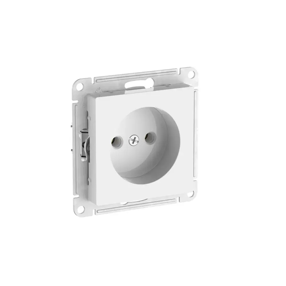 Atlas Design розетка без заземления без шторок, 16А, мех., быстрозажим. клем., Белый