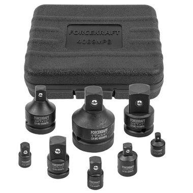 Набор адаптеров ударных,8пр(1/4(F)x3/8''(M),3/8(F)x1/4''(M),3/8(F)x1/2''(M),1/2(F)x3/8''(M),1/2(F)x3/4''(M),3/4(F)x1/2''(M),3/4(F)x1''(M),1(F)x3/4''(M FORCEKRAFT FK-4089MPB