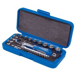 KING TONY (2525MRE) Набор торцевых головок с принадлежностями 1/4", 6-гранные, 4-13 мм, 25 предметов