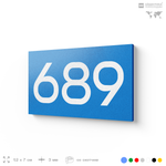 Номер на дверь 689, табличка на дверь для офиса, квартиры, кабинета, аудитории, склада, голубая 120х70 мм, Айдентика Технолоджи