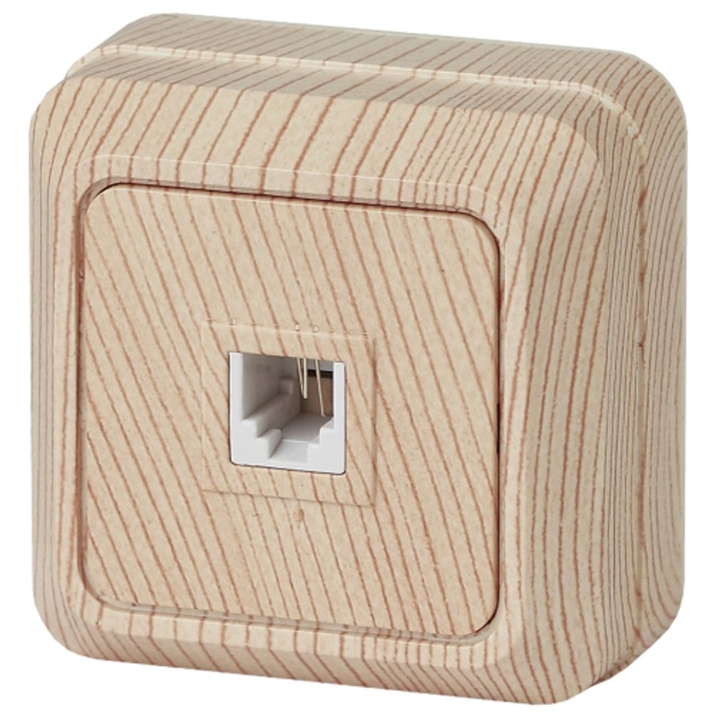 Розетка Intro Quadro 2-302-11 телефонная RJ11, IP20, ОУ, сосна | Intro