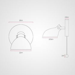 Настенное Бра Onder Grey Switch By Imperiumloft