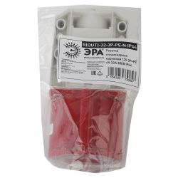 Розетка ЭРА R(OUT)-32-3P-PE-N-IP44 стационарная наружная 125 3Р+РЕ+N 32А 380В IP44 | Силовые разъёмы