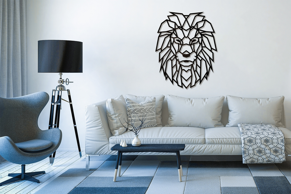 Деревянный декор настенный, панно, сборная модель EWA Design Лев