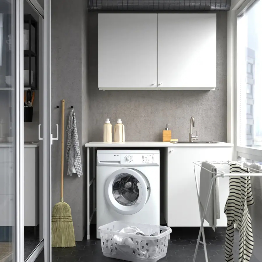 Комбинация для ванной - IKEA ENHET, 139х63.5х87.5 см, белый, ЭНХЕТ ИКЕА