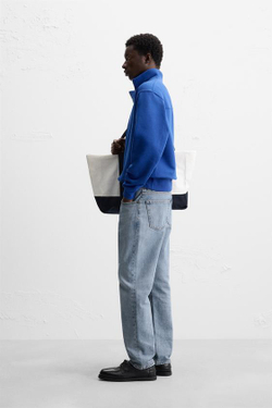 ZARA ТОЛСТОВКА С КОРОТКОЙ ЗАСТЕЖКОЙ-МОЛНИЕЙ, ЯРКО-СИНИЙ