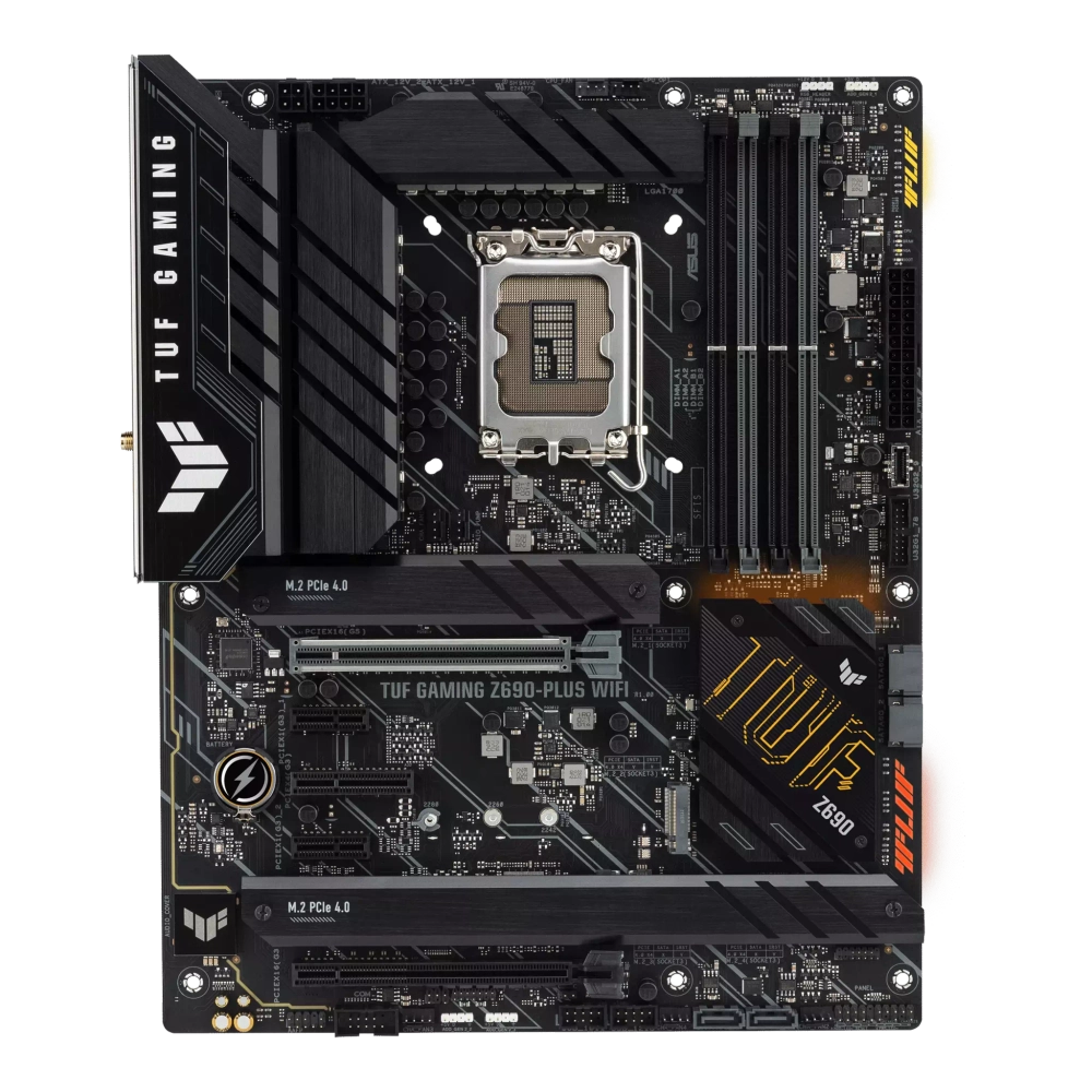 Материнская плата ASUS TUF GAMING Z690-PLUS WIFI, LGA1700, Z690, 4*DDR5, DP+HDMI, CrossFireX, SATA3 + RAID, Audio, Gb LAN, USB 3.2*8, USB 2.0*2, COM*1 header (w/o cable), ATX; 90MB18V0-M0EAY0