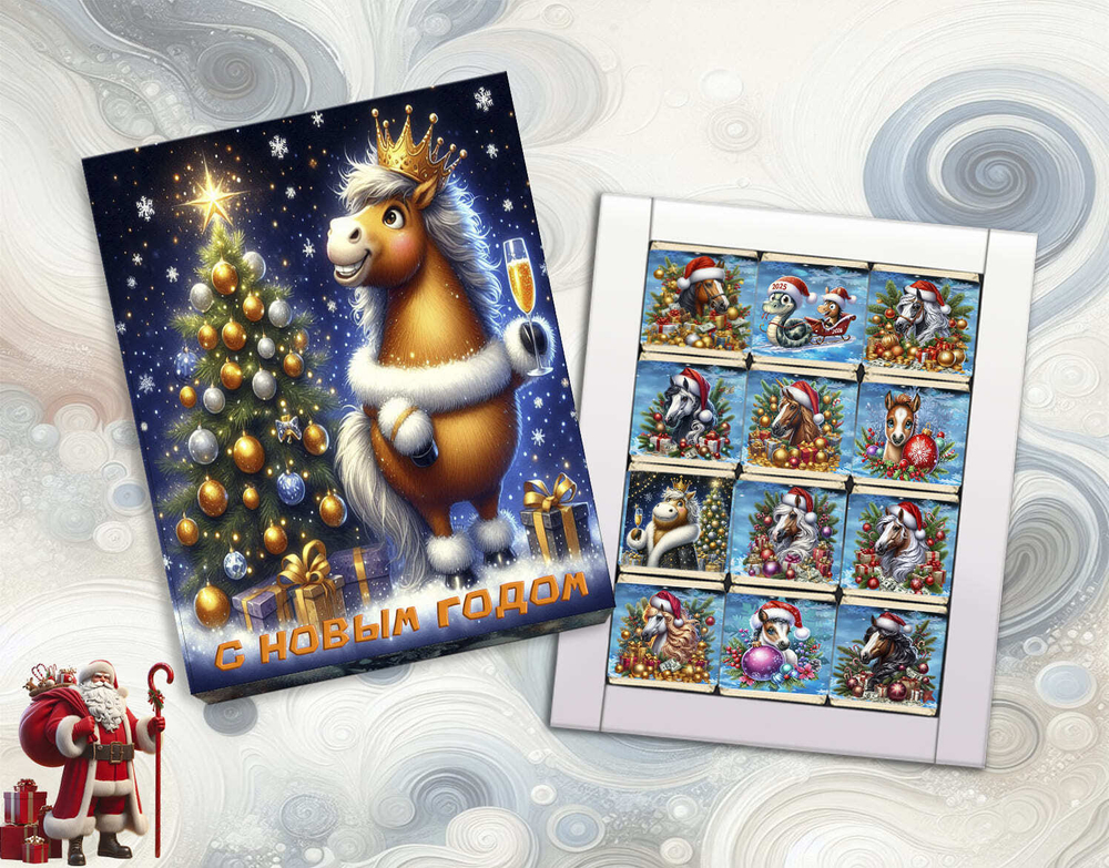 Шокобокс С новым годом, 12 конфет