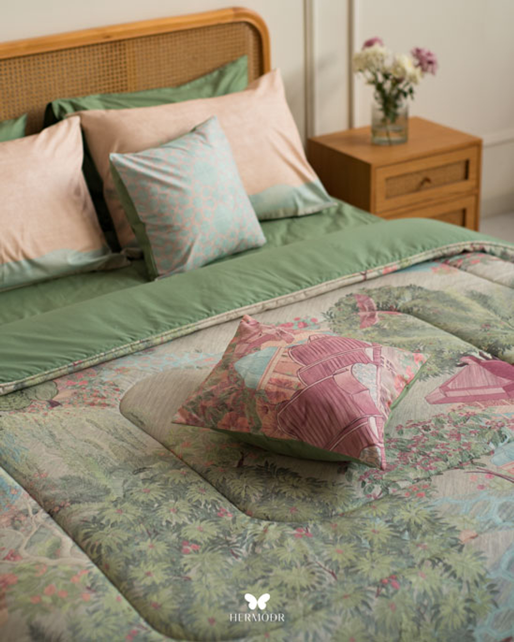 Комплект постельного белья двуспальный Mehr Gardoon Hermodr 8 предметов 130220268 Иран