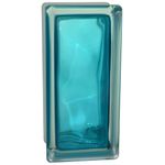 Стеклоблок Vitrablok Половинка Морская Волна 19x9x8 - окрашенный внутри