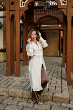 Рубашка длинная "Бежевый песок"