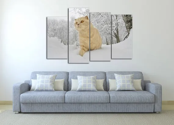 Модульная картина "Осторожно по снегу"