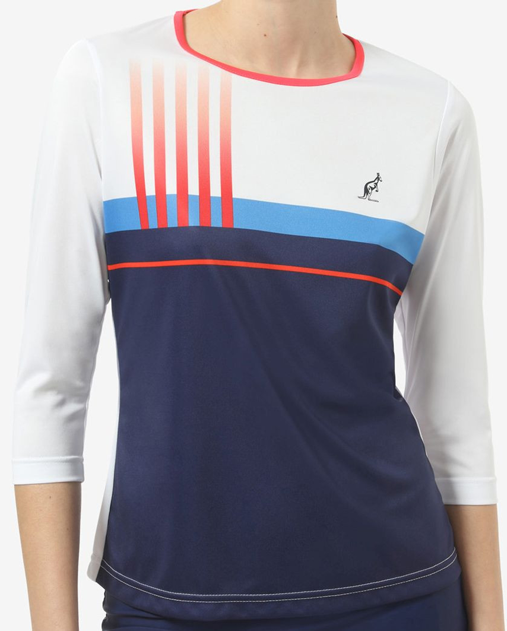 Женская теннисная футболка (dł. Рукава) Australian Ace Long Sleeve T-Shirt - bianco
