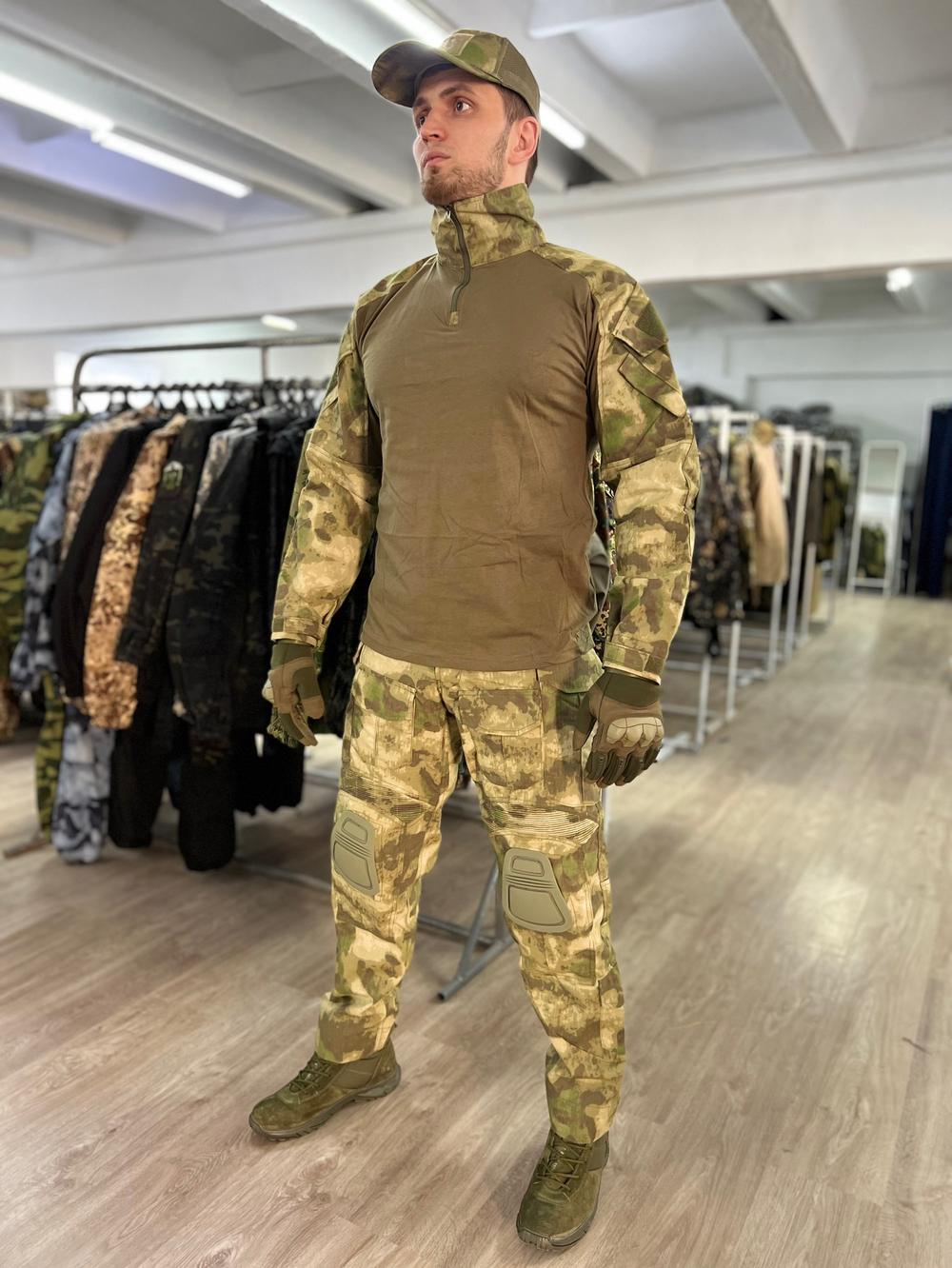 Тактический костюм G3 с защитой локтей и коленей / мох