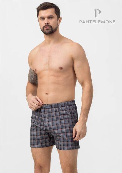 Трусы мужские семейные для больших мужчин Pantelemone PMBB-430, клетка коричневая