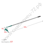 GRINDA PH-215 ALU, 215 х 65 х 1465 мм, трапециевидный профиль, углеродистая сталь, антикор. покрытие, алюминиевый черенок, мотыга, PROLine (39595)