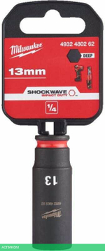 Головка ударная Milwaukee Shockwave 1/4" 13мм (4932480262)